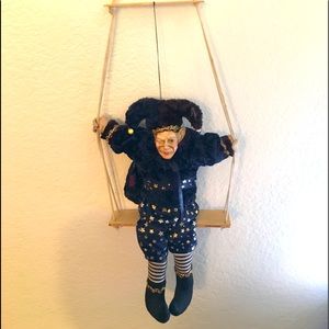 Reserved*Rare Vintage jester Swinging Clown
